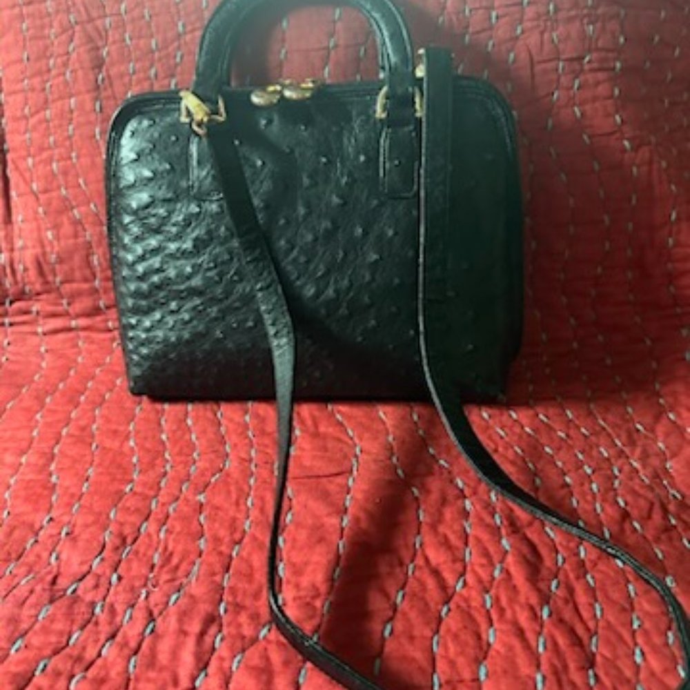 South African genuine ostrich handbag, Mint condition